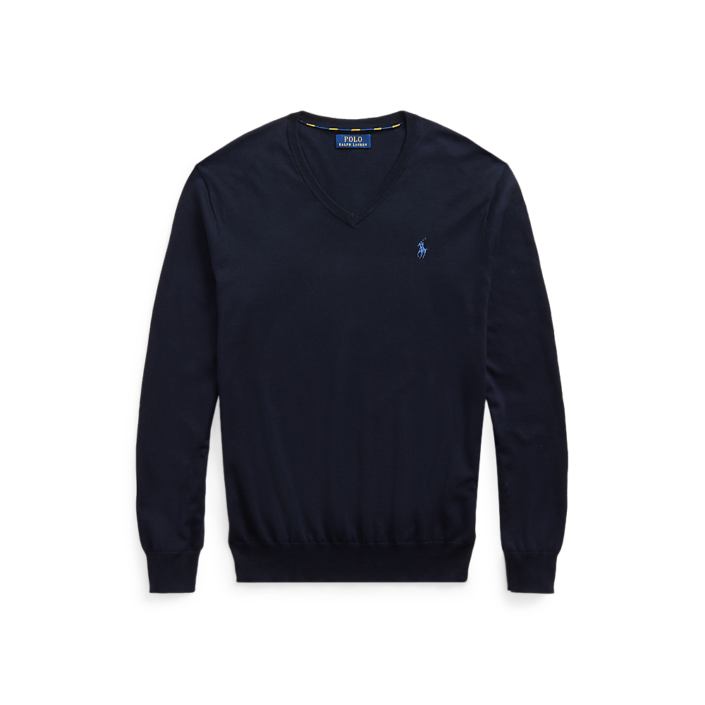 PRL Slim Fit Cotton V-Neck Sweater/Pulover 710670789004