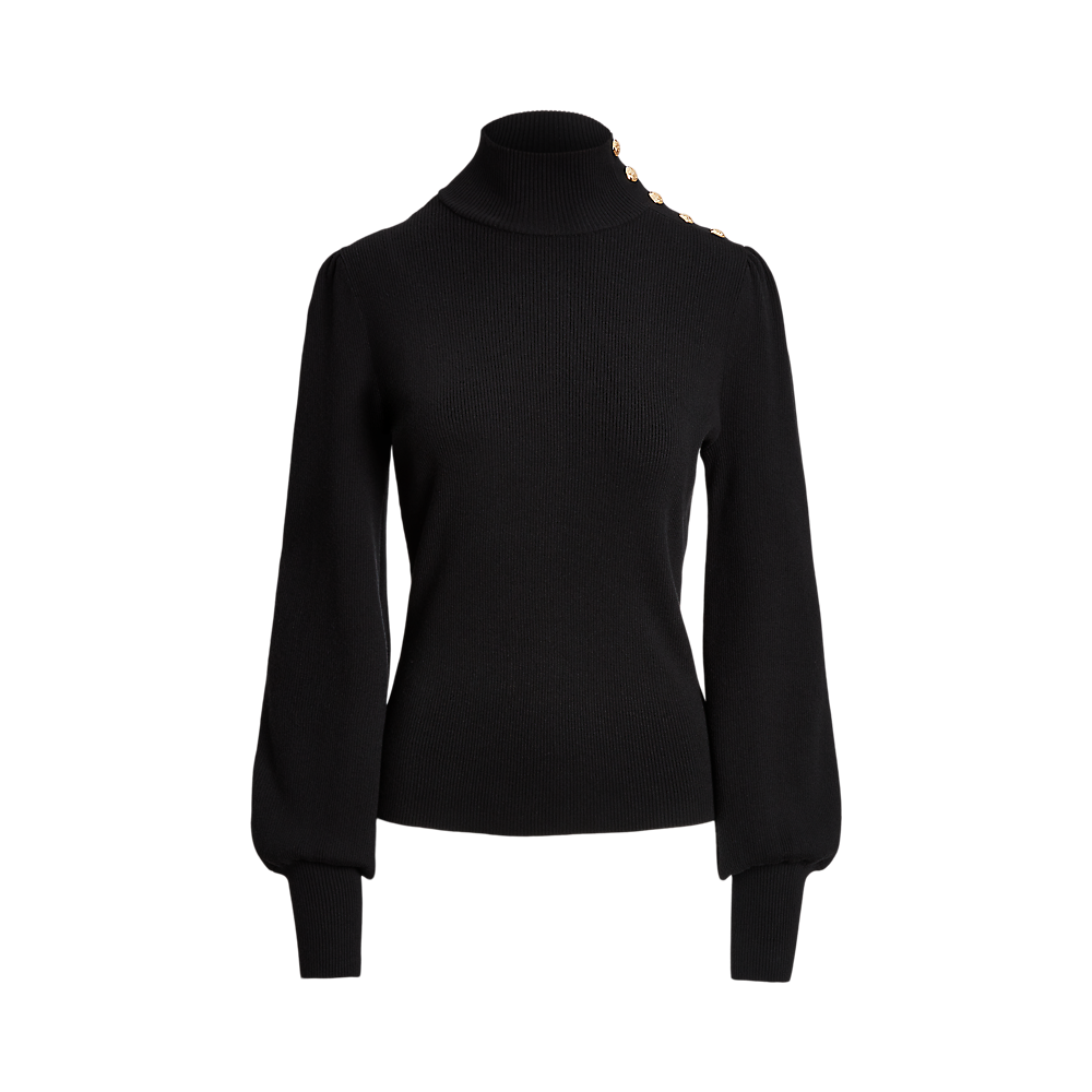 LRL Button-Trim Mockneck Jumper/Pulover 200882214001