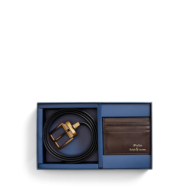 PRL Leather Belt & Card Case Gift Set/Remen + etui set 405880721002