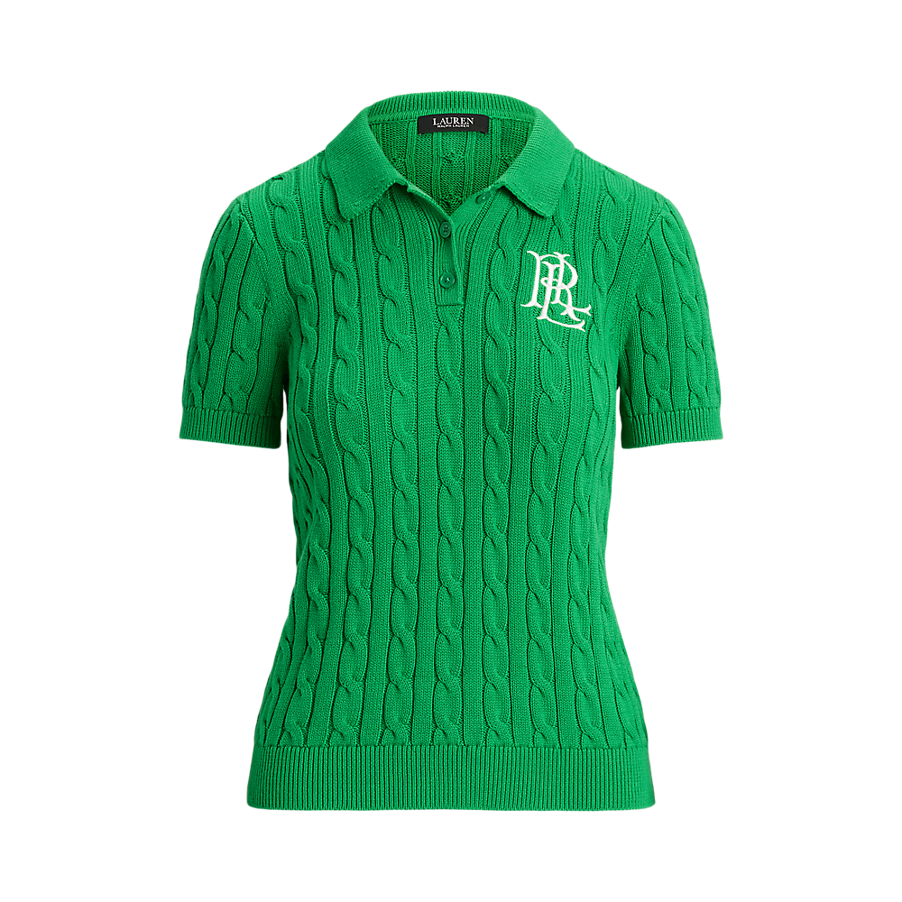 LRL Cable-Knit Cotton Polo Jumper/Pulover 200932224015