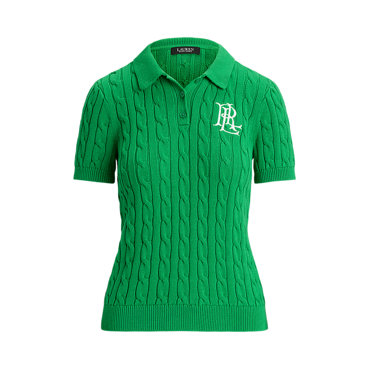 LRL Cable-Knit Cotton Polo Jumper/Pulover 200932224015