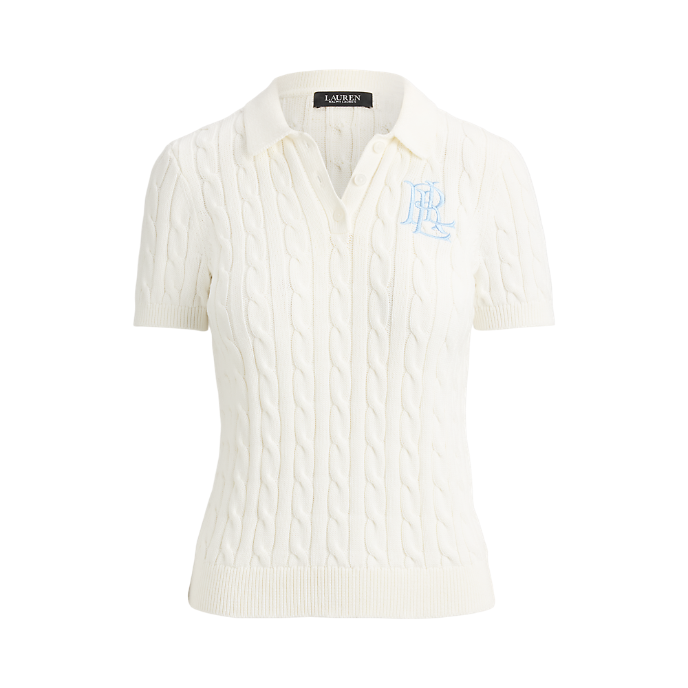 LRL Cable-Knit Cotton Polo Jumper/Pulover 200932224016
