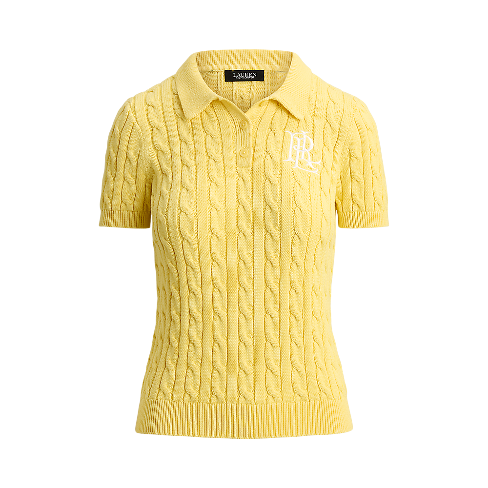 LRL Cable-Knit Cotton Polo Jumper/Pulover 200932224017