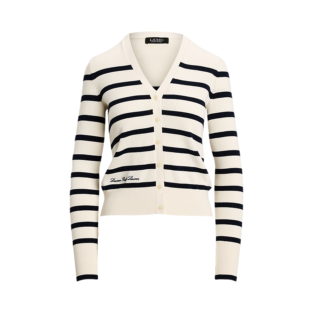 LRL Striped Cotton-Blend Cardigan/Pulover 200957476002