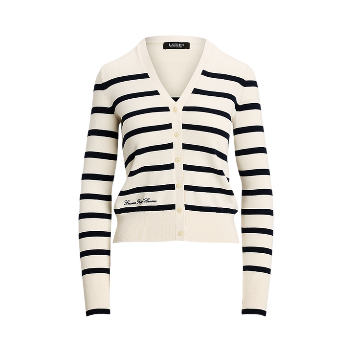 LRL Striped Cotton-Blend Cardigan/Pulover 200957476002