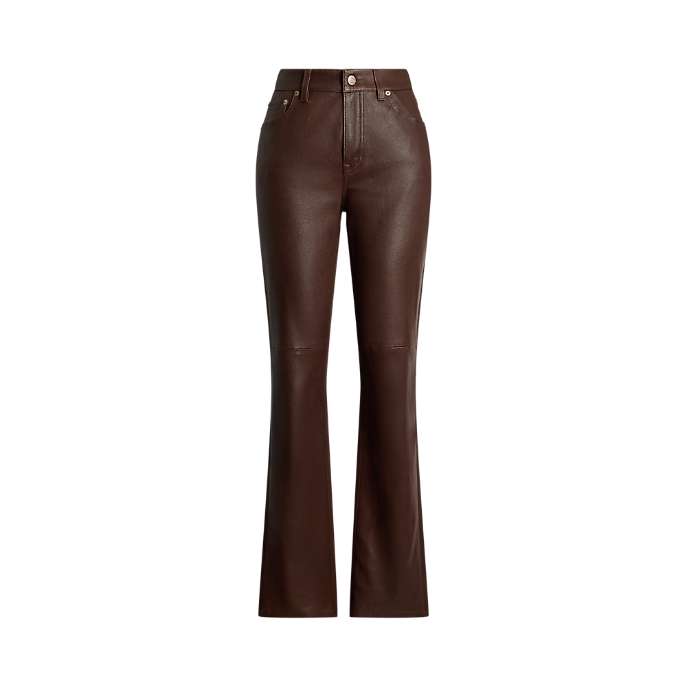 LRL High-Rise Lambskin Straight Ankle Trous/Hlače 200959307002