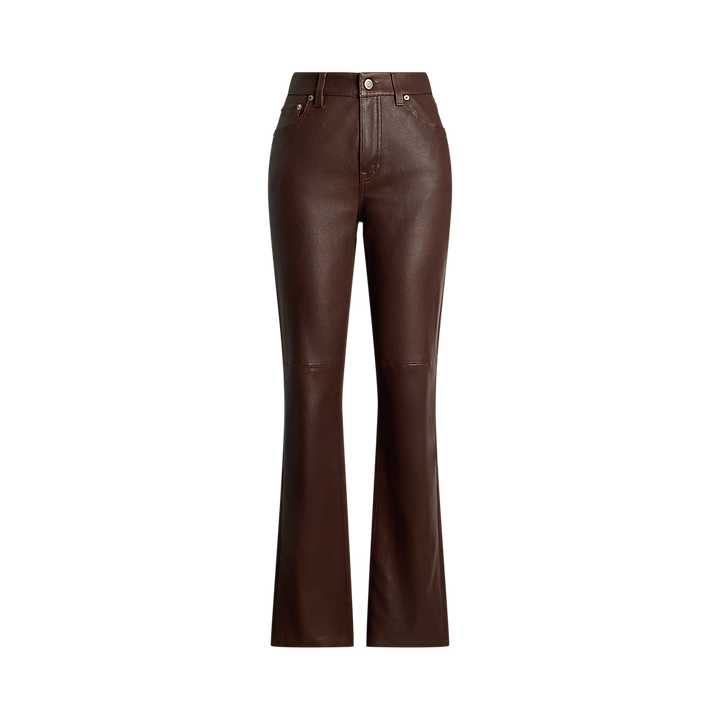 LRL High-Rise Lambskin Straight Ankle Trous/Hlače 200959307002