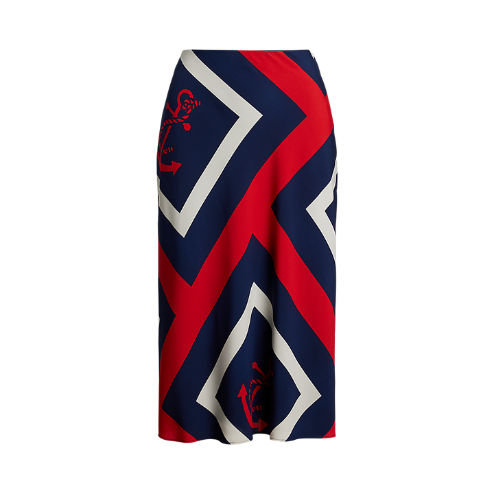 LRL Anchor-Print Crepe Midi Skirt/Suknja 200963170001
