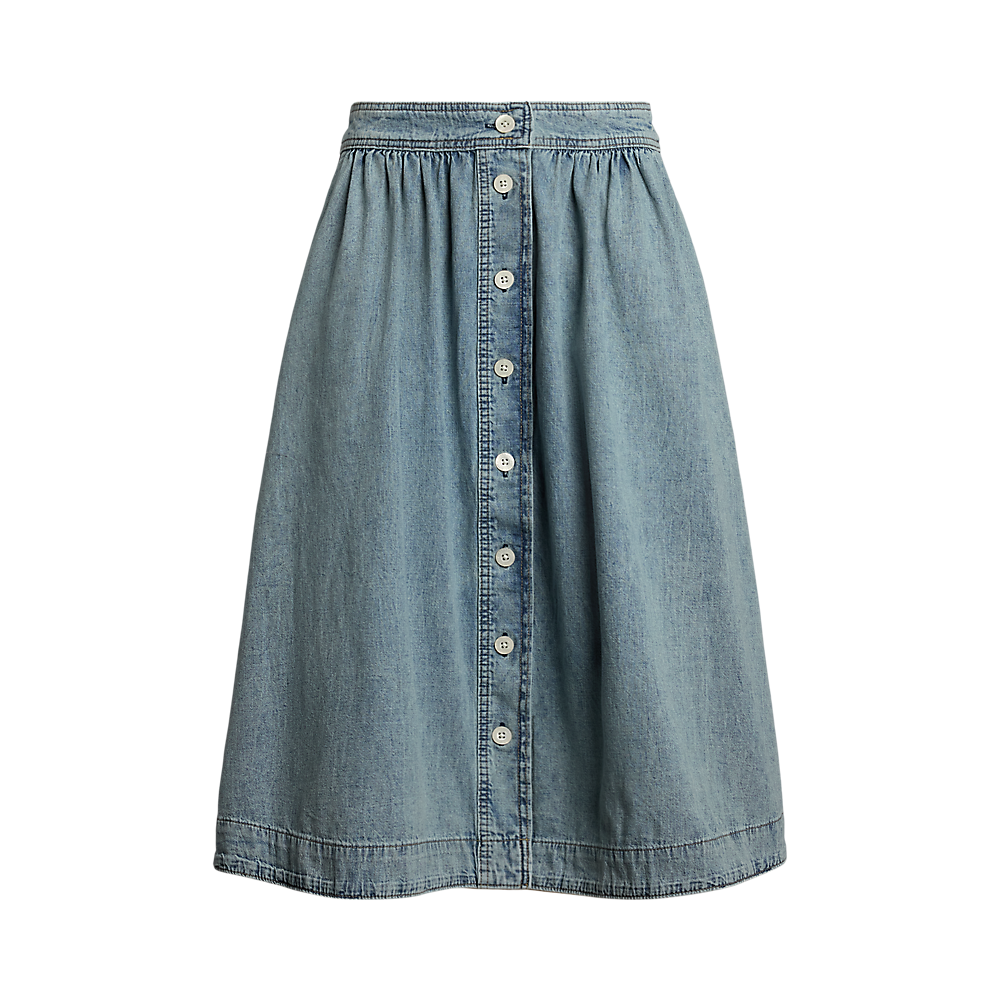 LRL Button-Front Denim Skirt/Suknja 200963898001