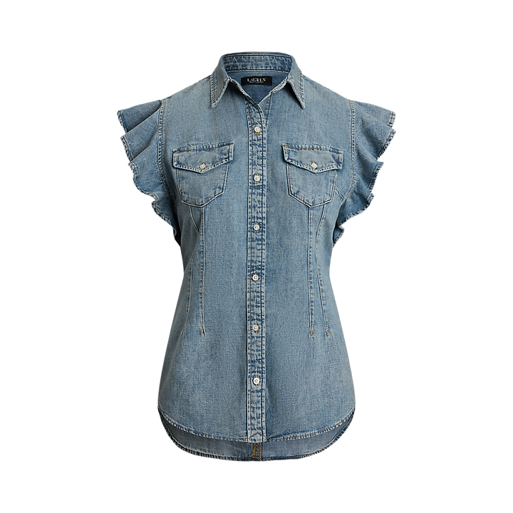 LRL Denim Flutter-Sleeve Shirt/Košulja 200963923001