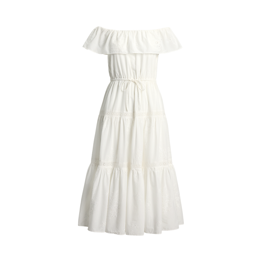 LRL Cotton Off-the-Shoulder Tiered Dress/Haljina 200966195001