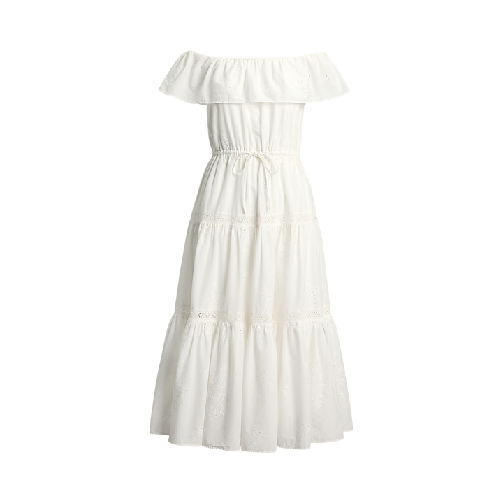 LRL Cotton Off-the-Shoulder Tiered Dress/Haljina 200966195001