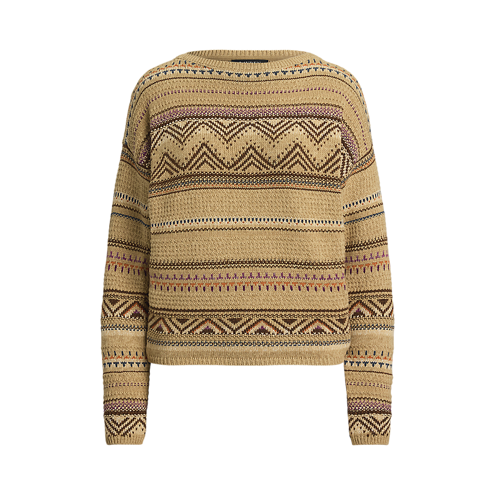 LRL Geo-Striped Cotton-Linen Jumper/Pulover 200971322001