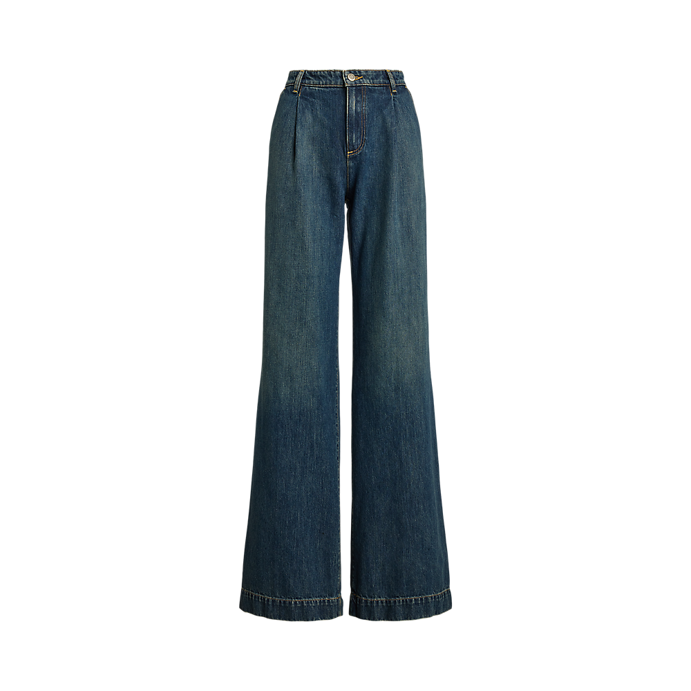 LRL High-Rise Pleated Wide-Leg Jean/Traperice 200971369001