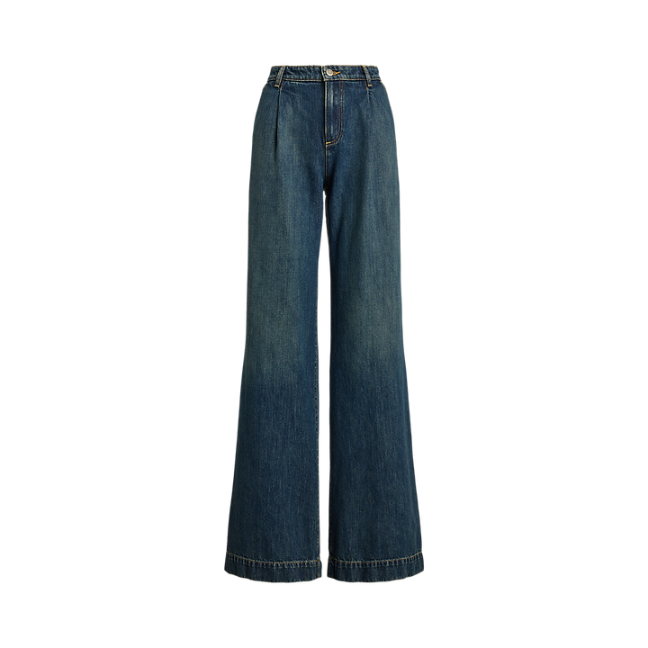 LRL High-Rise Pleated Wide-Leg Jean/Traperice 200971369001