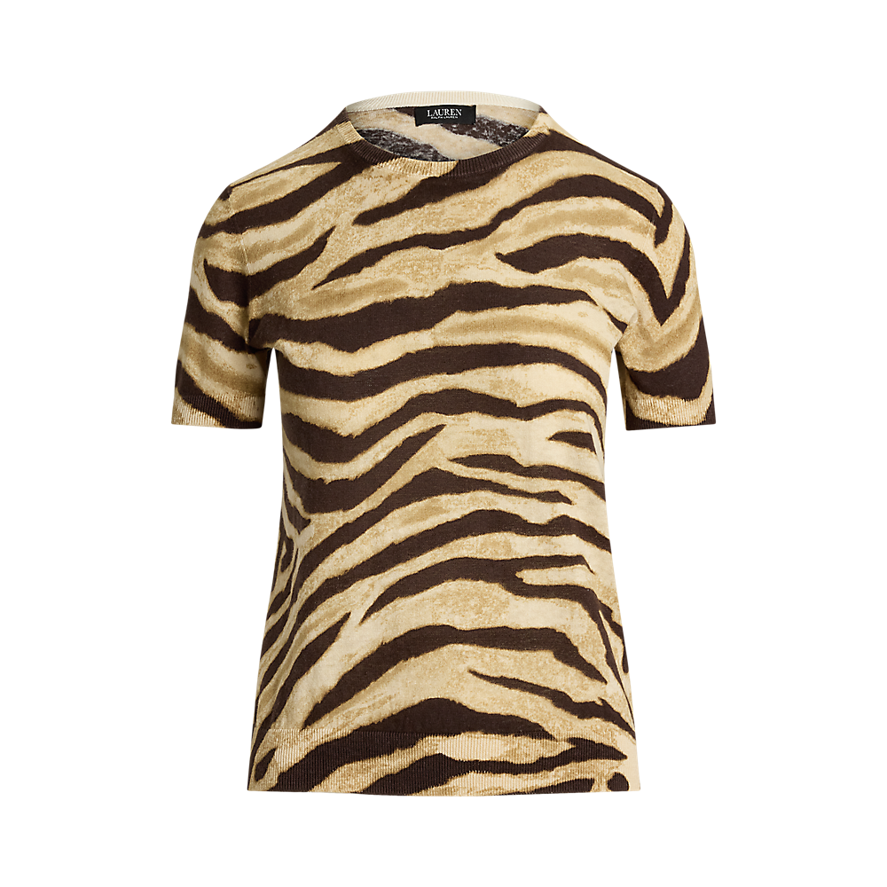 LRL Print Linen-Cotton Short-Sleeve Jumper/Pulover 200971372001