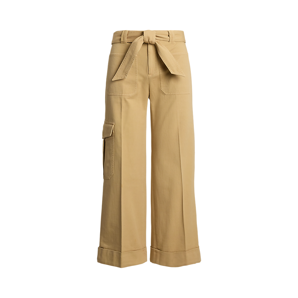 LRL Pleated Cotton Twill Wide-Leg Cargo Trou/Hlače 200974894002