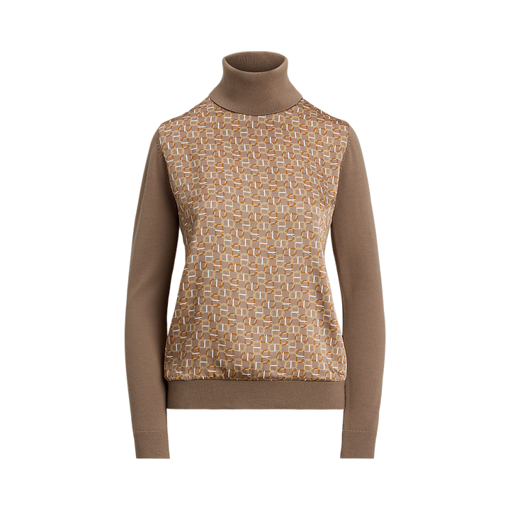 LRL Geo-Print Wool-Blend Rollneck Jumper/Pulover 200979681001