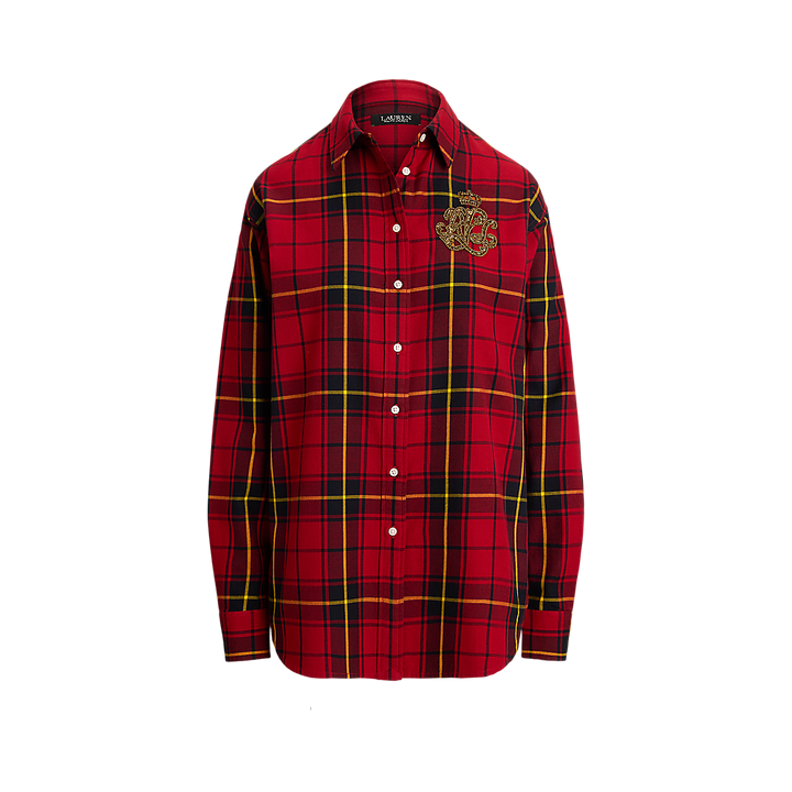 LRL Relaxed Fit Beaded-Logo Plaid Shirt/Košulja 200979992001