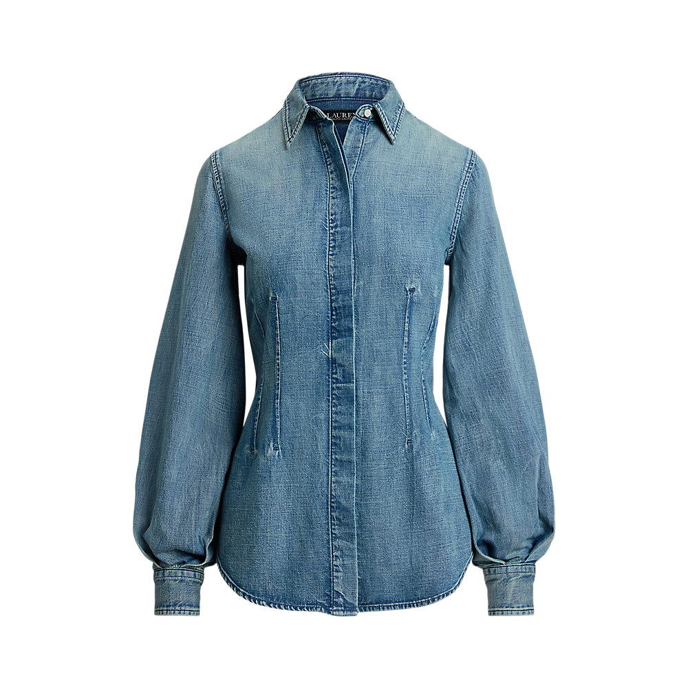 LRL Denim Dekinee Long Sleeve Button front Shirt/Košulja 200979997001