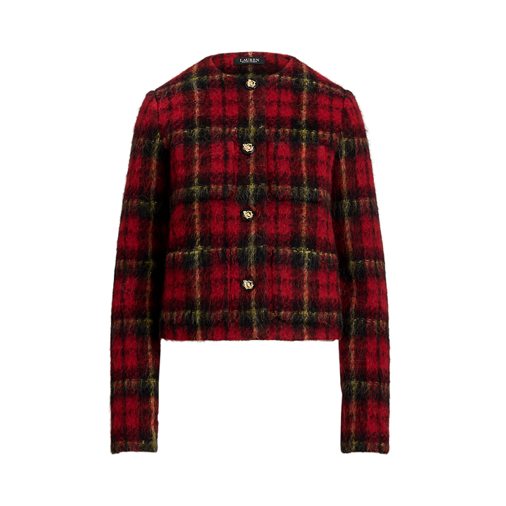 LRL Plaid Mohair Cropped Jacket/Sako 200P02014001