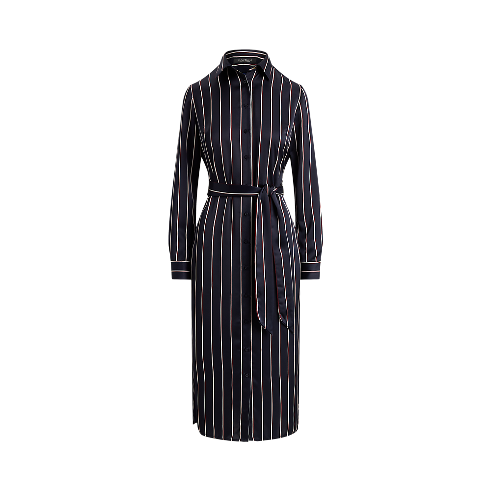 LRL Striped Satin Charmeuse Shirtdress/Haljina 200P03569001