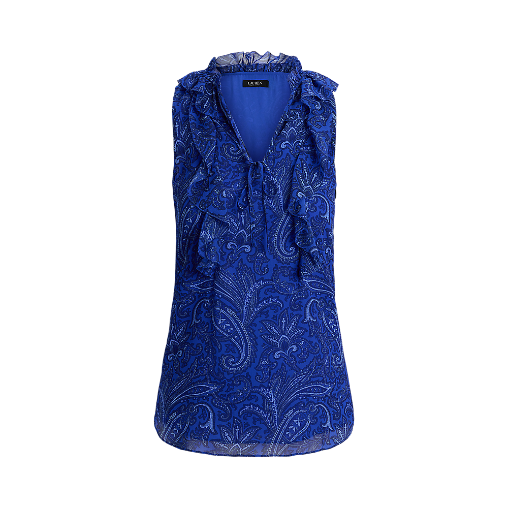 LRL Paisley Ruffle-Trim Georgette Blouse/Košulja 200P03698001