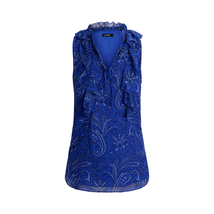 LRL Paisley Ruffle-Trim Georgette Blouse/Košulja 200P03698001