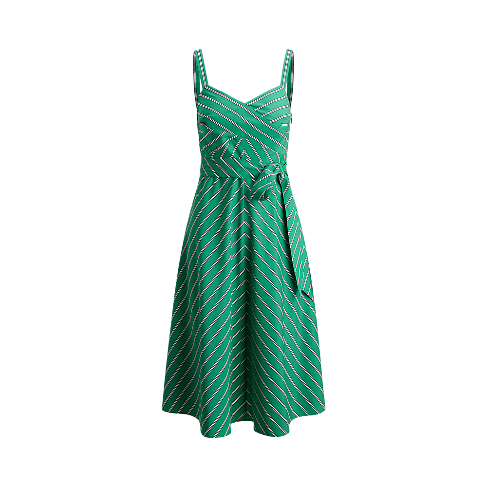 LRL Striped Belted Cotton Sleeveless Dress/Haljina 200P03708001