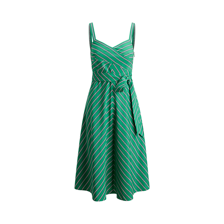 LRL Striped Belted Cotton Sleeveless Dress/Haljina 200P03708001