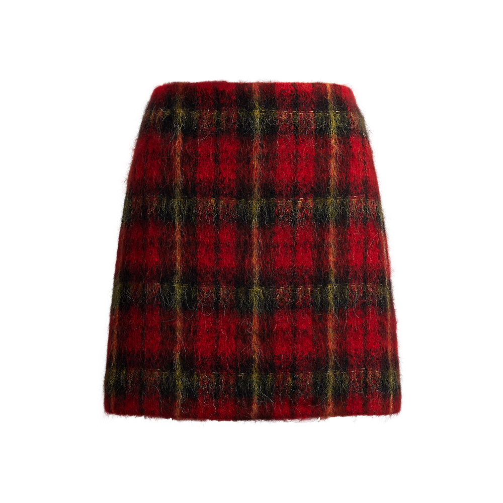 LRL Plaid Mohair Pencil Miniskirt/ Suknja 200P06912001