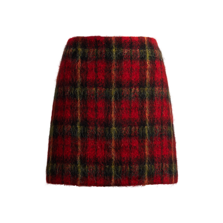 LRL Plaid Mohair Pencil Miniskirt/ Suknja 200P06912001