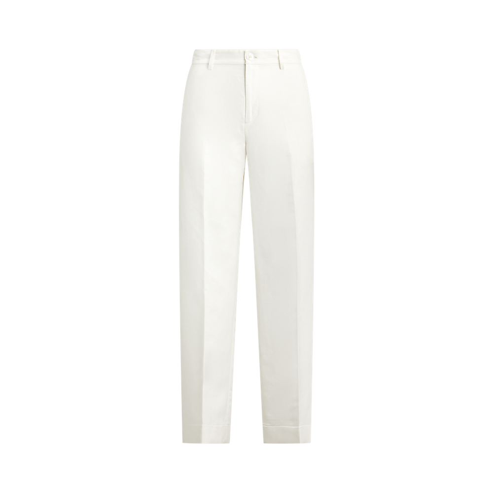 LRL Linen-Blend Twill Wide-Leg Cropped Trous/Hlače 200P08107001