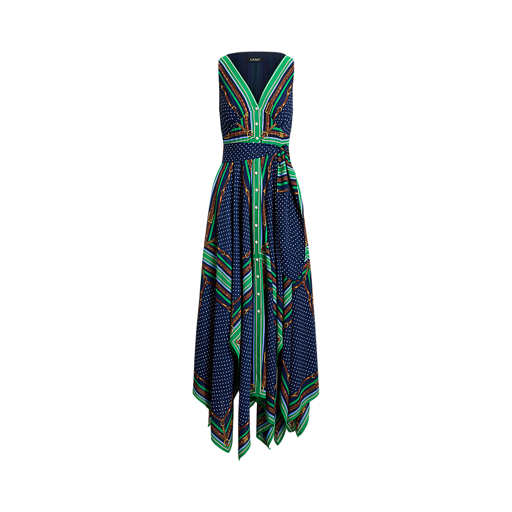 LRL Belting & Polka-Dot Georgette Dress/Haljina 200P08108001