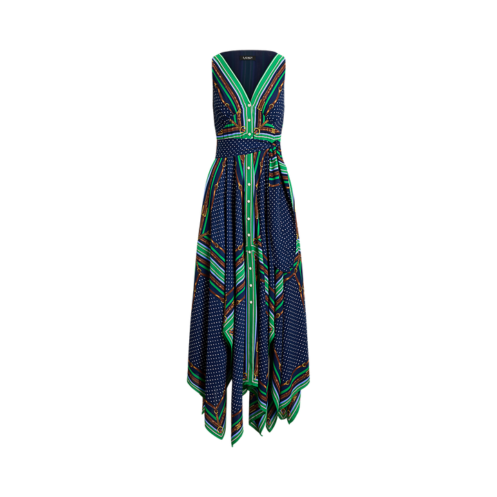 LRL Belting & Polka-Dot Georgette Dress/Haljina 200P08108001