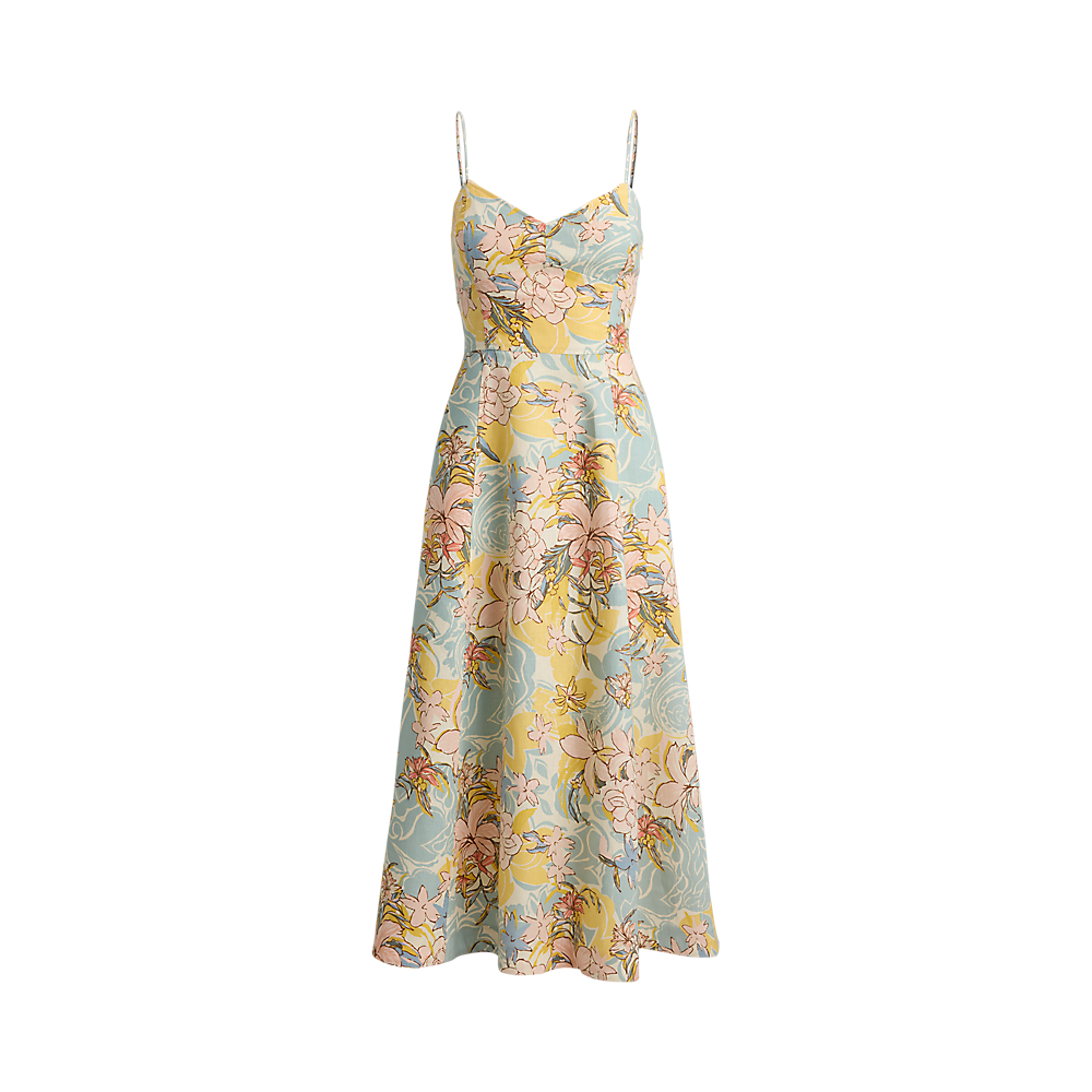 LRL Floral Linen Sleeveless Midi Dress /Haljina 200P08951001