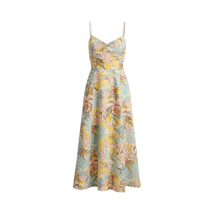 LRL Floral Linen Sleeveless Midi Dress /Haljina 200P08951001