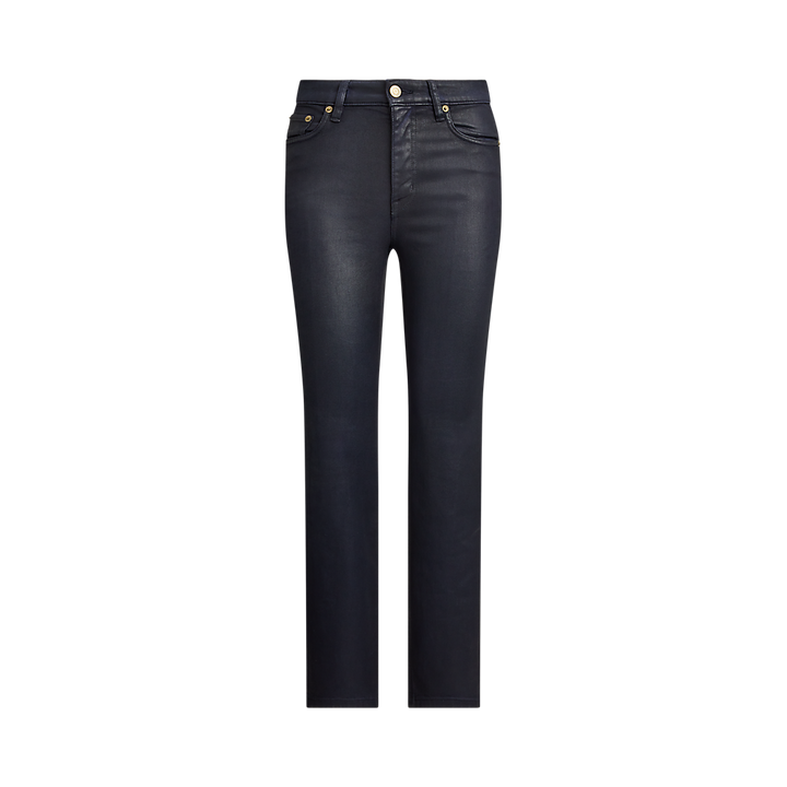 LRL Coated High-Rise Straight Ankle Jean/Traperice 200P14454001