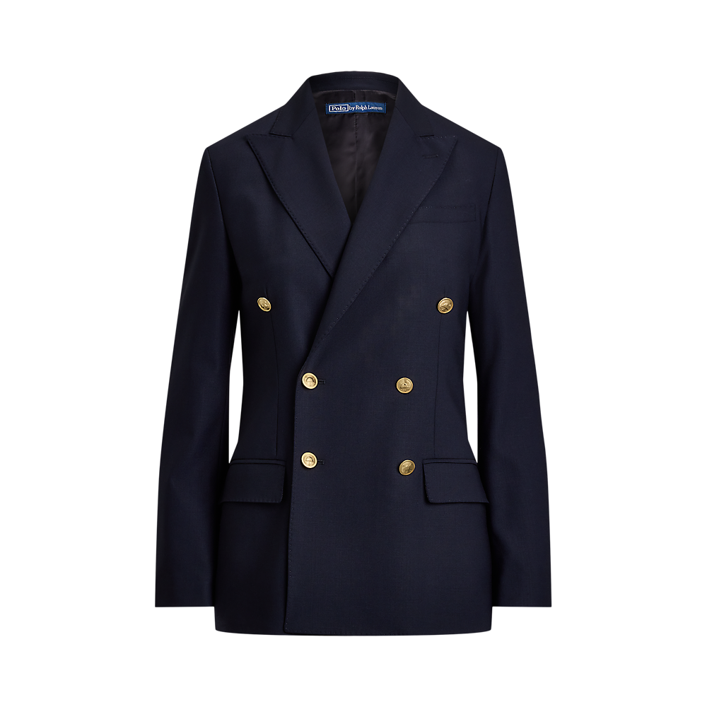 PRL Double-Breasted Stretch Wool Blazer/Sako 211952717004