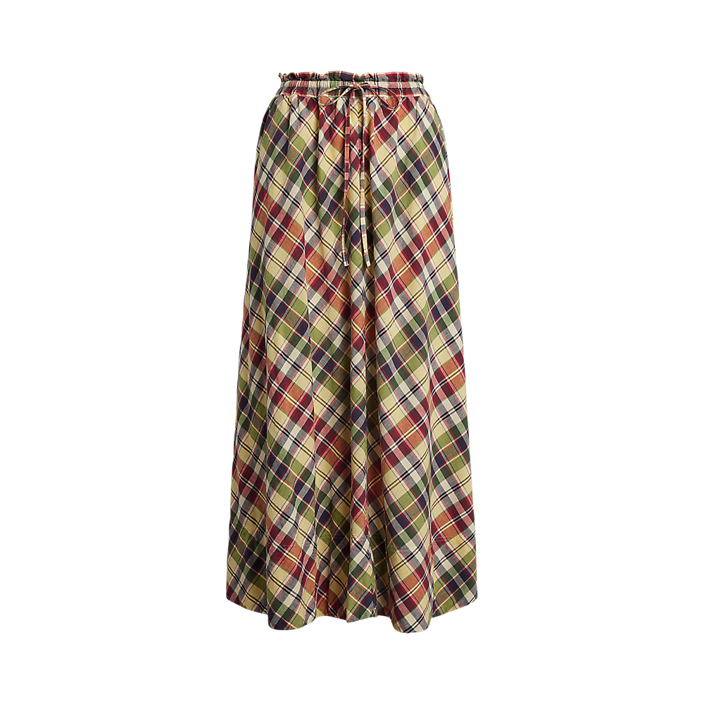 PRL Plaid Cotton Drawstring Maxiskirt/Suknja 211959896001