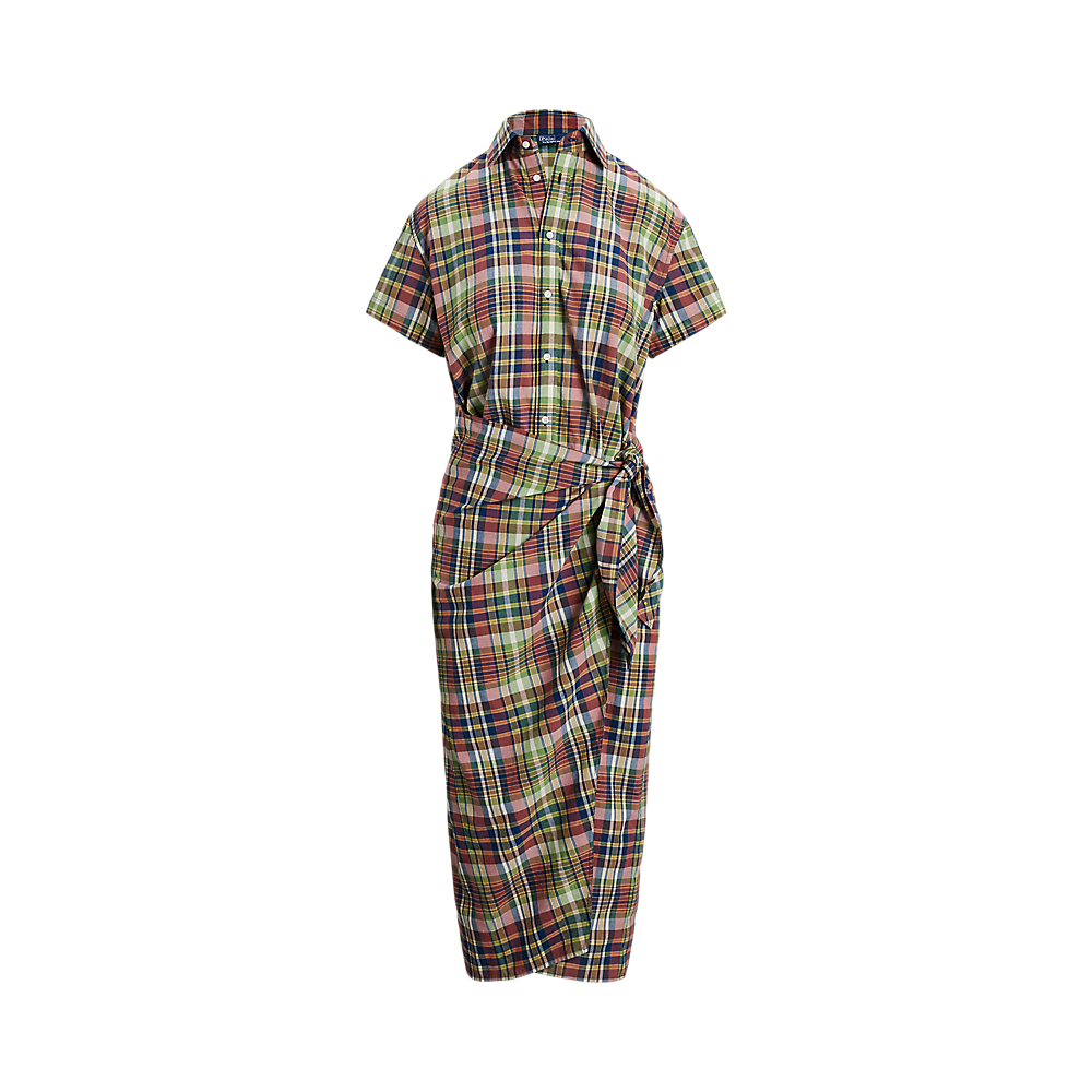 PRL Plaid Cotton Faux-Wrap Shirtdress/Haljina 211959908001