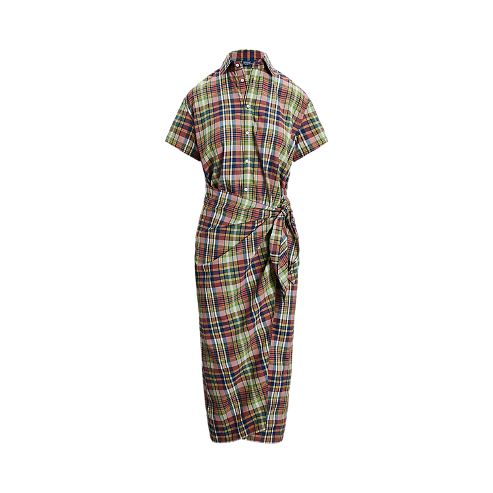 PRL Plaid Cotton Faux-Wrap Shirtdress/Haljina 211959908001