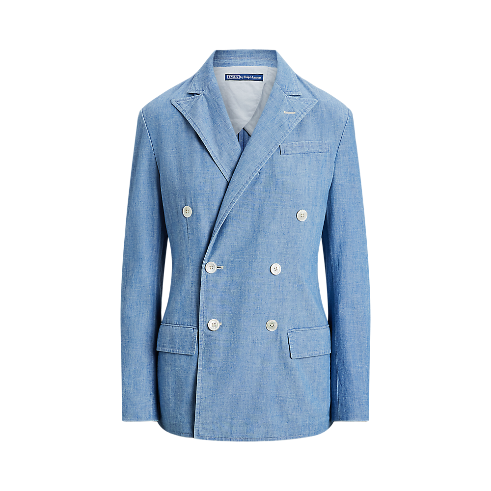 PRL Double-Breasted Chambray Blazer/Sako 211959934001
