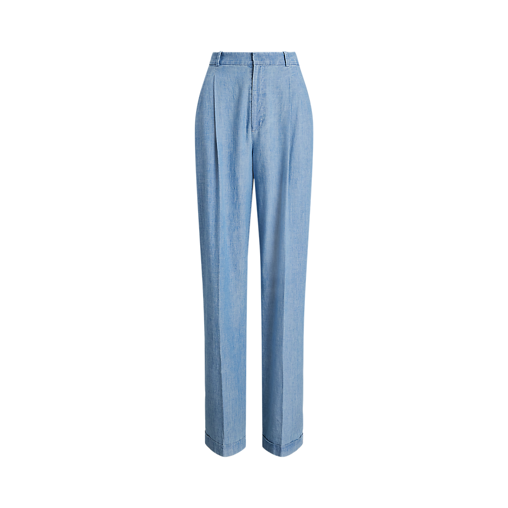 PRL Cotton Chambray Wide-Leg Trouser/Hlače 211959938001