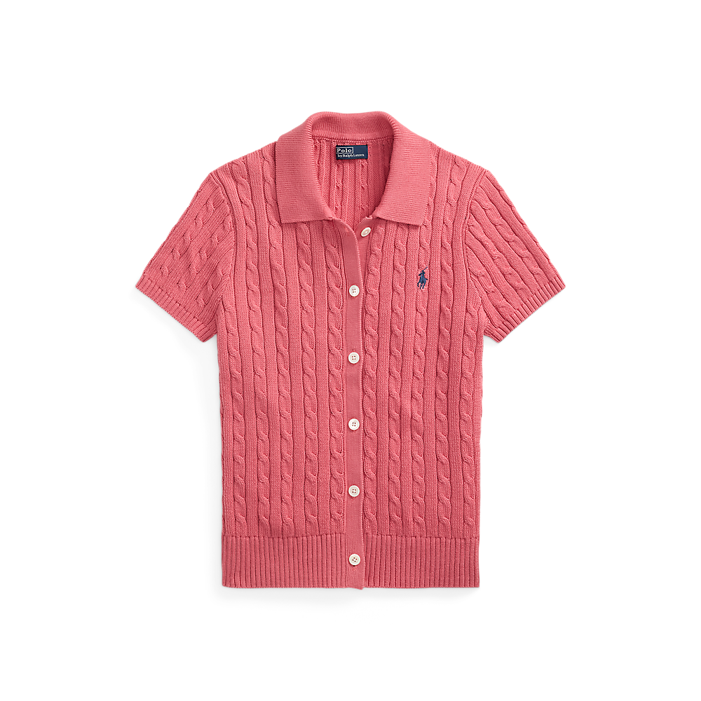 PRL Cable Cotton Short-Sleeve Polo Cardigan/Pulover 211963486004