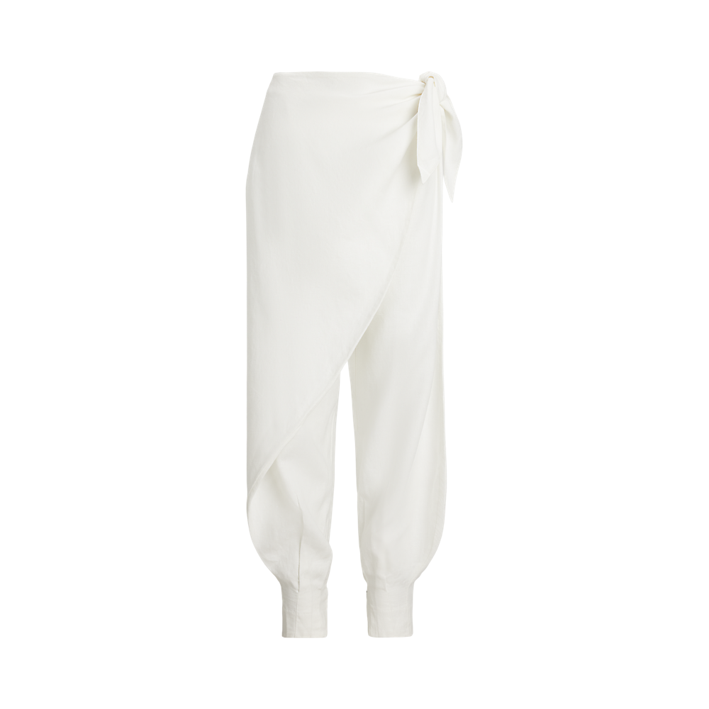 PRL Linen Wide-Leg Tapered Wrap Trouser/Hlače 211965023001