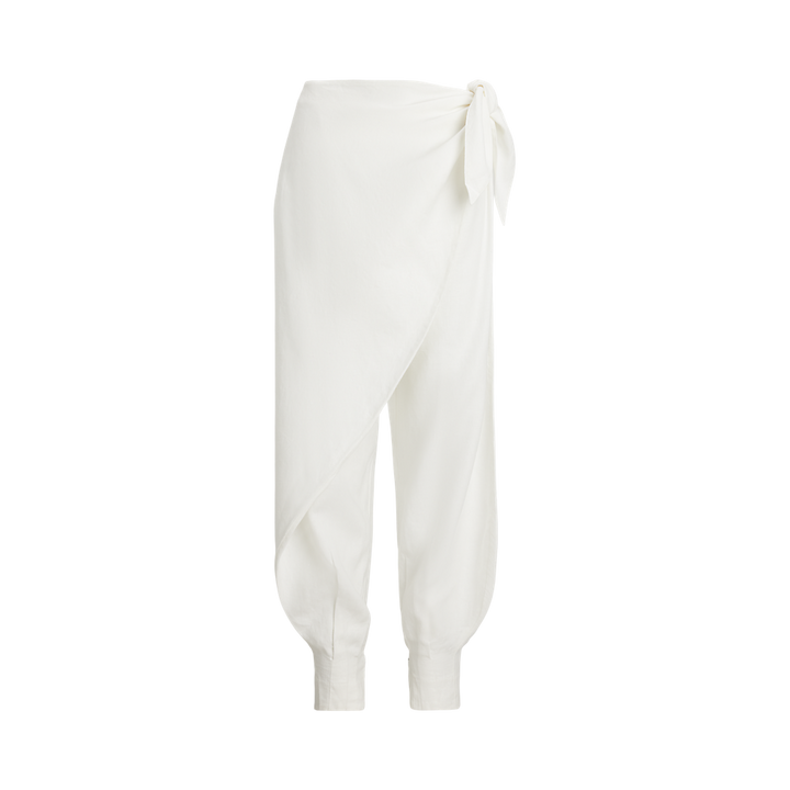 PRL Linen Wide-Leg Tapered Wrap Trouser/Hlače 211965023001
