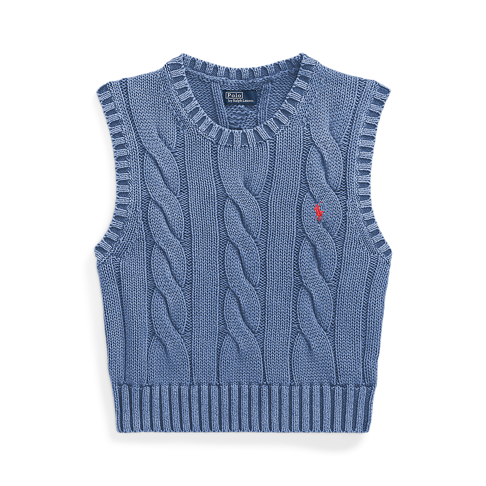 PRL Cable-Knit Cotton Cropped Jumper Waistco/Pulover 211965758001