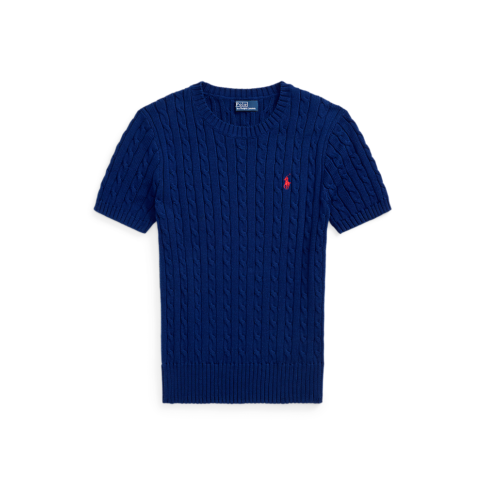 PRL Cable-Knit Cotton Short-Sleeve Jumper/Pulover 211965761001