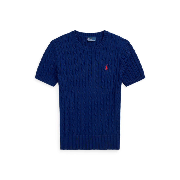 PRL Cable-Knit Cotton Short-Sleeve Jumper/Pulover 211965761001